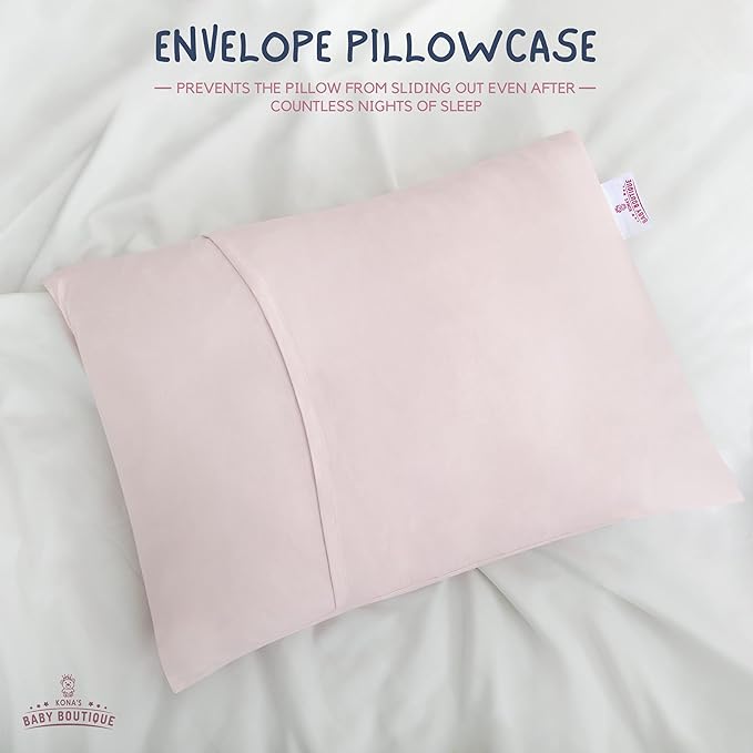 Kona's Perfect Pink Toddler Pillow - Softest Pillowcase - 13 x 18 Inch - Ages 2-3