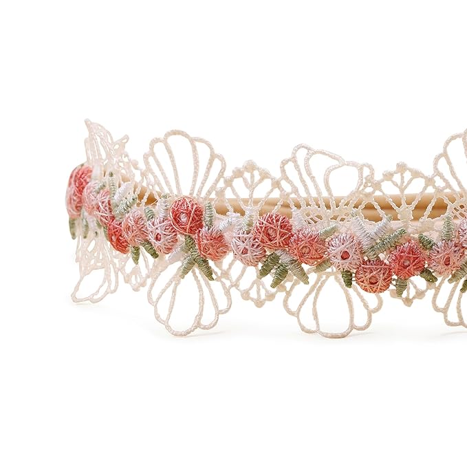 OOSAKU Baby Girl Flower Headbands Set Elastic Floral Headbands 6pcs Soft Nylon Hair Band for Newborn Toddler Hair Accessories (H-F4)
