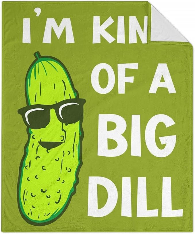 Pickle Throw Blanket for Teen - 50x60 Inches Throw Size - Soft Fluffy Cozy Blankets Gift - Green Funny Blanket Throws for Living Room Decorative