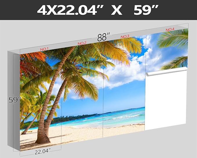 XMPMBM-Beach Palms Landscaping Fabric Wallpaper Tree Leaf Living Room Bedroom Bathroom Wall Mural-W 88" X H 59"（36 Square Foot）
