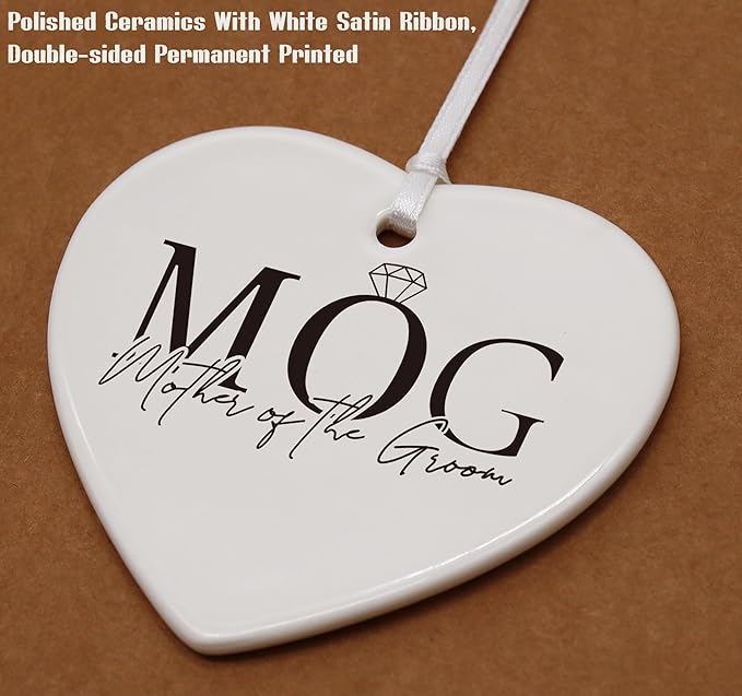 Heart Shaped Christmas Ornament-Mother of The Groom Gift from Bride-Bridal Shower Wedding Present for Mother in Law-New Mom Keepsake Ornament with Gift Box-Sentimental Home Decor