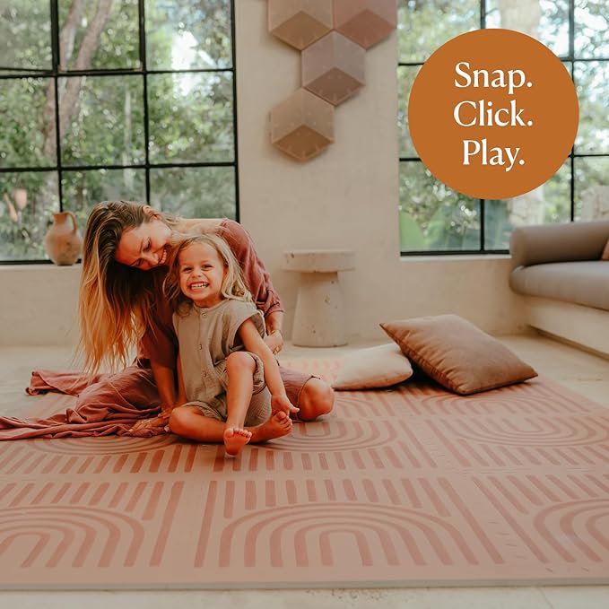 Toddlekind Playmat - Premium Foam Playmat, 4 x 6 feet, 6 Tile Extra Thick Foam Floor Puzzle Mat for Babies/Toddlers Stylish, Non-Toxic, Odorless. Perfect for Tummy Time & Play. 0m+ (Rustic Tan)