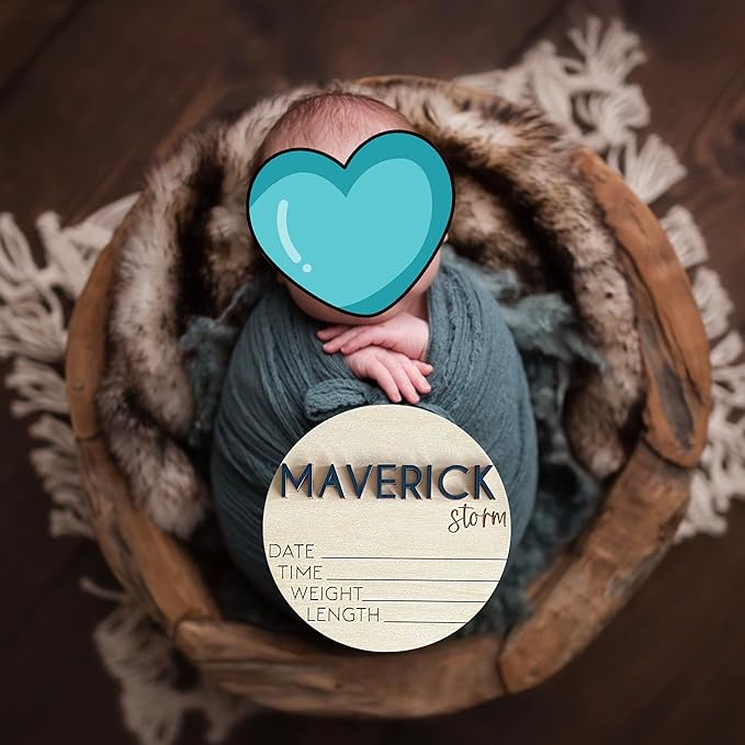 NAZENTI Personalized Baby Name Announcement Wooden Signs, Custom Birth Announcement Sign For Hospital, Welcome Sign For Decor, Gifts For Baby Girl Or Boy Shower, Baby's Arrival Gifts
