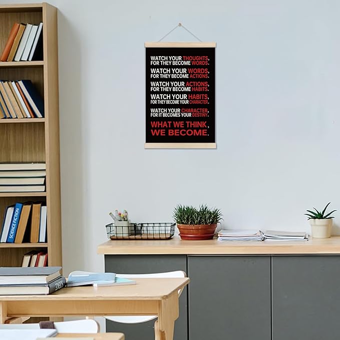 DOI-LANEE Funny Classroom Posters Hanger Frame, Motivational Posters, Educational Decor, Modern Canvas Wall Art 16x12 Inch, Homeschool, Classroom Must Haves Wall Decor