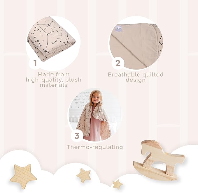 Nyte Nyte Baby - 1.0 TOG Soft Baby Quilted Blanket - Lightweight and Breathable, Ideal for Newborns and Toddlers, 30" x 40", Machine Washable, Beige