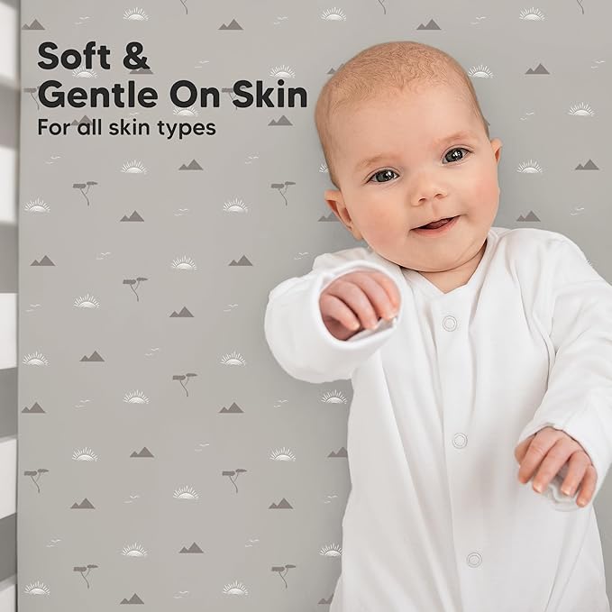 KeaBabies 2-Pack Baby Crib Sheets for Boys, Girls - 52x28 Viscose Derived from Bamboo Toddler Bed Sheets Neutral, Fitted Crib Mattress Cover for Standard Baby Bedding, Soft & Cozy (Savannah)