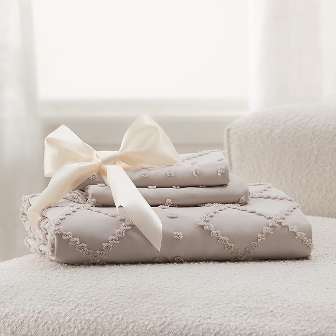 Bedsure Boho Duvet Cover King Size - Linen Breathable & Soft Boho Bedding, Machine Washable Comforter Cover for All Seasons, Includes 1 Duvet Cover 104"x90" with 2 Pillow Shams & Zipper Closure