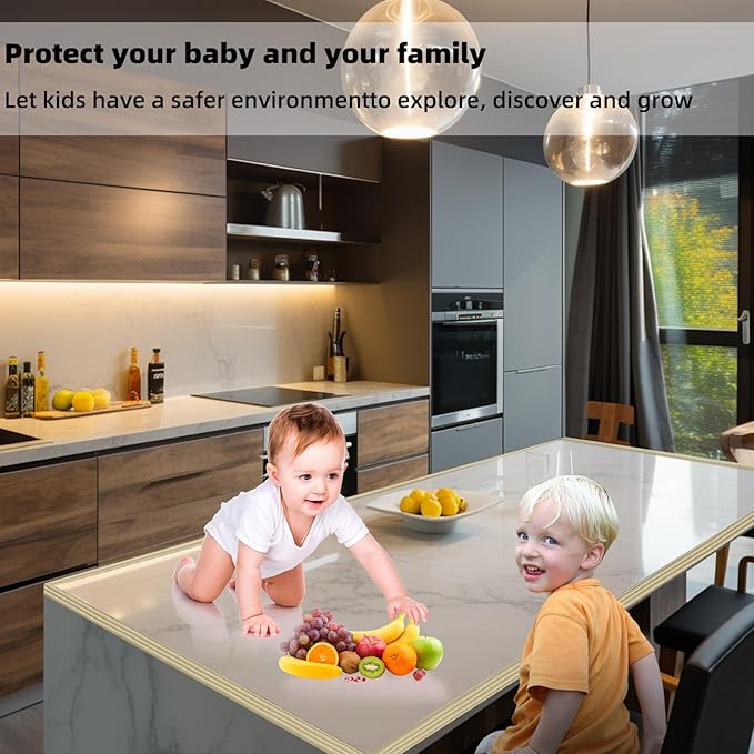Corner Protector for Baby, Widen Edge Protector with Adhesive Backing, Baby Proofing Edge Corner Protect Self Adhesive Furniture Guard Bumper for Table, Desk, Fireplace (White, 6.6ft)