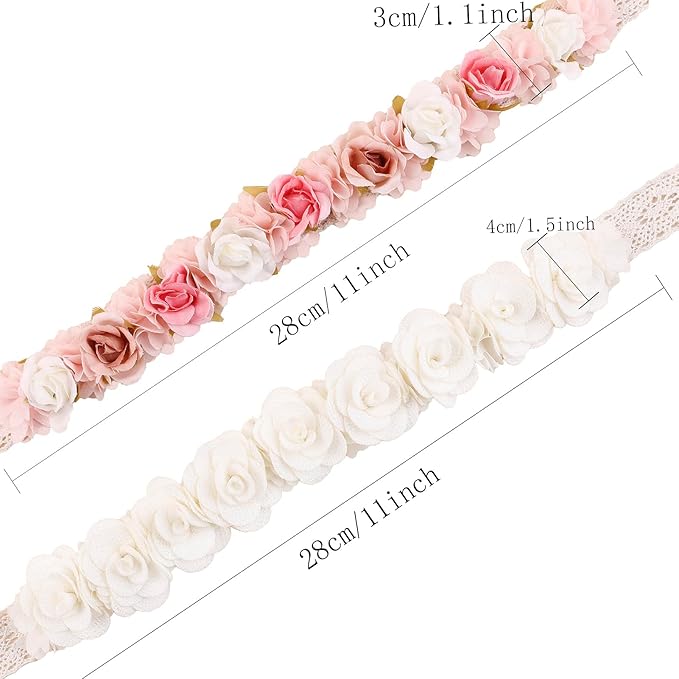 New Model Children Girl Lace Headbands Lace Flower Hairbands 2pcs Hair Accessories Gift for Children (lace-4)