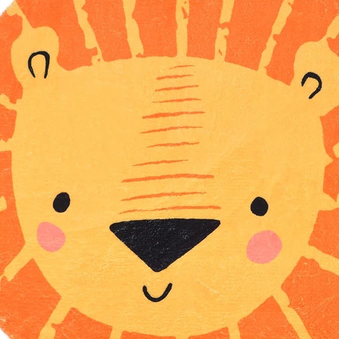ABREEZE Kids Play Rug, 2.6ft Lion Round Area Rug, Soft Plush Non-Slip Carpet for Bedroom, Living Room, Playroom, Orange
