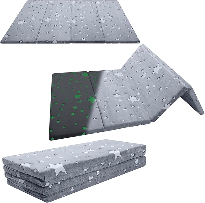 MeMoreCool Kids Floor Mattress, Play Mat Muscle Mat Large 6x4 FT, Thicken Foam Futon Mattress for Playroom, Foldable Sleeping Crawling Pad for Children’s Play Area
