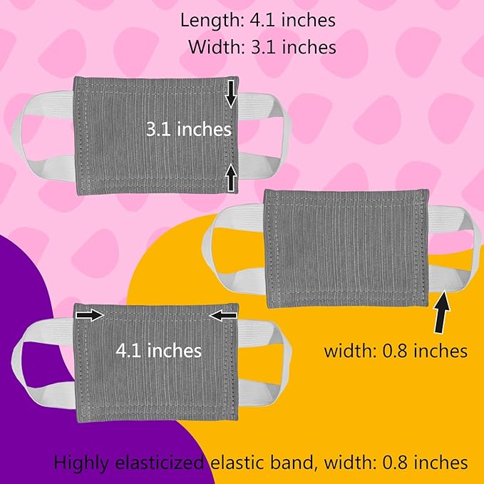 Door Silencer, Quiet Door Closer Cushion, Padded Door Latch Cover for Baby, Nursery, Light Sleepers Noise Reduced Prevent from Locking for Toddler Safety - 4.1 * 3.1 inch, Medium Gray, Pack-3
