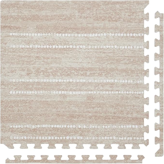 House of Noa Baby Play Mat – 4'x8' Toast Aspen – Set of 8 Tiles – Cushioned EVA Foam Play Mat for Floor, Soft Interlocking Baby Crawling Mats for Hard Floors
