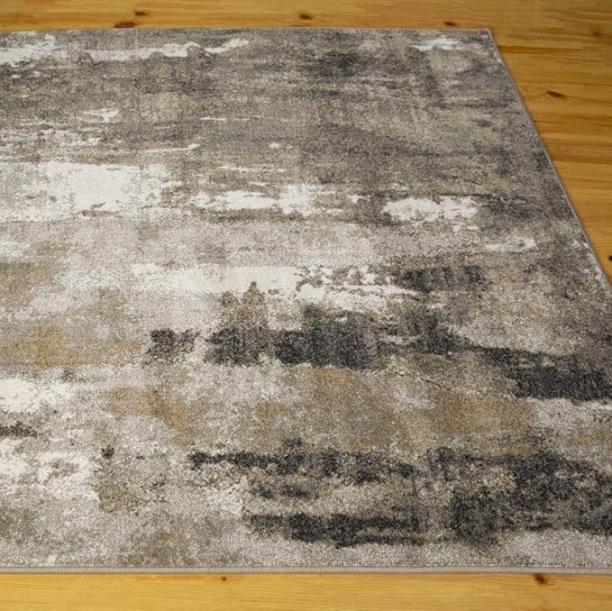 LUXE WEAVERS Lagos Collection Beige 9x12 Abstract Area Rug