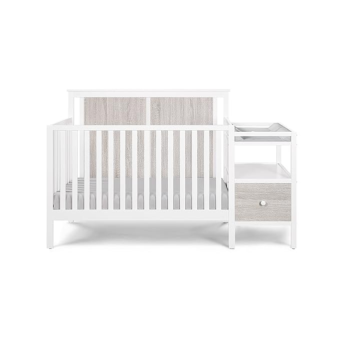 Suite Bebe Connelly 4-in-1 Crib and Changer Combo in White/Rockport Gray