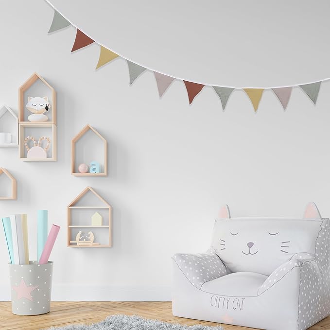 Pennant Banner Flags,Infant and toddler room decoration pennant,for Nursery Decor Baby Birthday Boho Wedding Shower Party Event (Colorful triangular flag banner96)