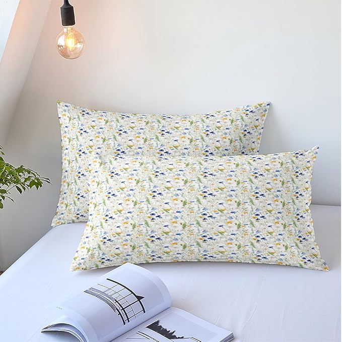 Pink Floral Duvet Cover Twin Size Cute Floral Printed on White Comforter Cover 3Pcs Kids Girls Bedding Set with Zipper Closure Soft Breathable Microfiber