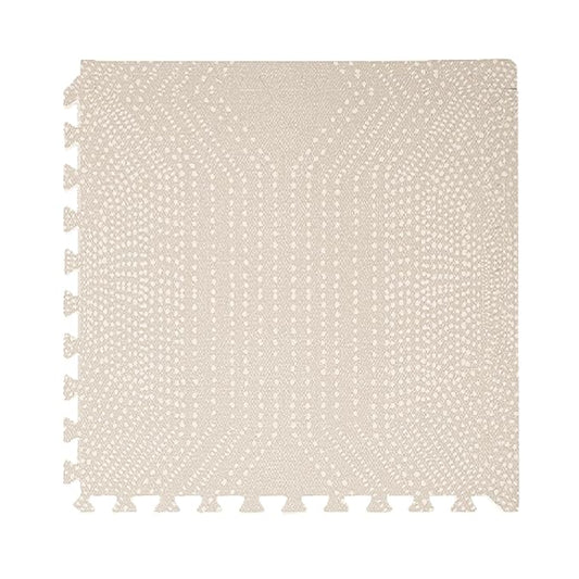 Toddlekind Playmat - Premium Foam Playmat, 4 x 6 feet, 6 Tile Extra Thick Foam Floor Puzzle Mat for Babies/Toddlers Stylish, Non-Toxic, Odorless. Perfect for Tummy Time, Crawling, & Play. 0m+ (Cream)