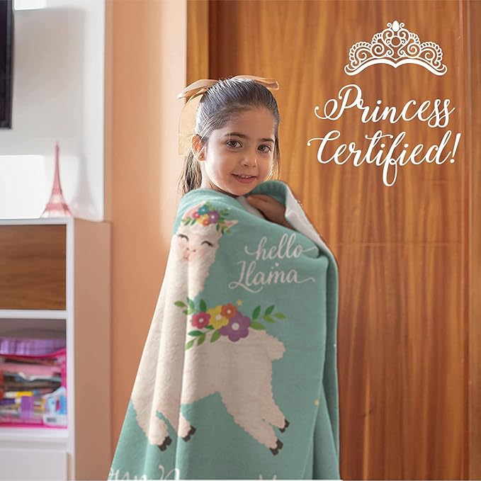 Personalized Llama Throw Blanket with Custom Name for Kids, Women, or Adults, Cute, Comfortable, and Plush with Soft Colors for Bedding, Home Decor, or Travel (Fleece 50x60)