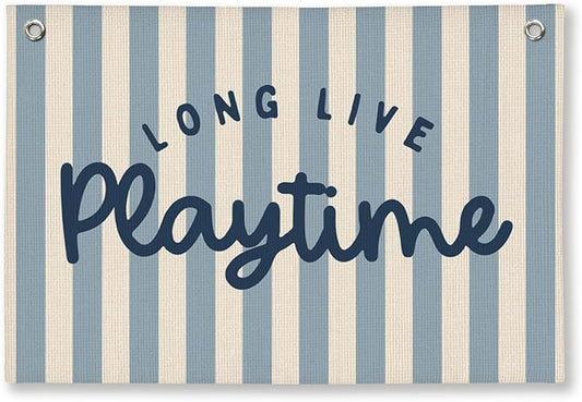 Playroom Wall Decor, Kids Toddler Boy Playroom Decor Hanging Linen Banner,Play Room Wall Decor for Kids Boys Nursery, 20x30 Inch