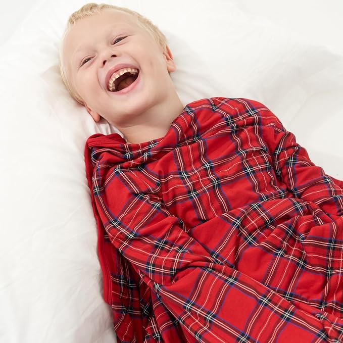 Little Sleepies Christmas Blanket, Soft Viscose from Bamboo Christmas Throw Blanket for Baby Boys & Girls, Lightweight, 50" x 50", Large (Holiday Plaid)