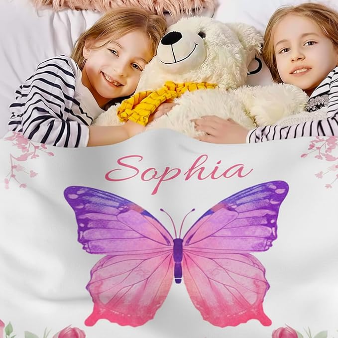 Personalized Baby Blanket- Custom Baby Blanket for Girls Soft Flanne Blankets in Easter Personalized Baby Gifts for Christmas Birthday Baby Shower Infant Newborn Shower (Red)