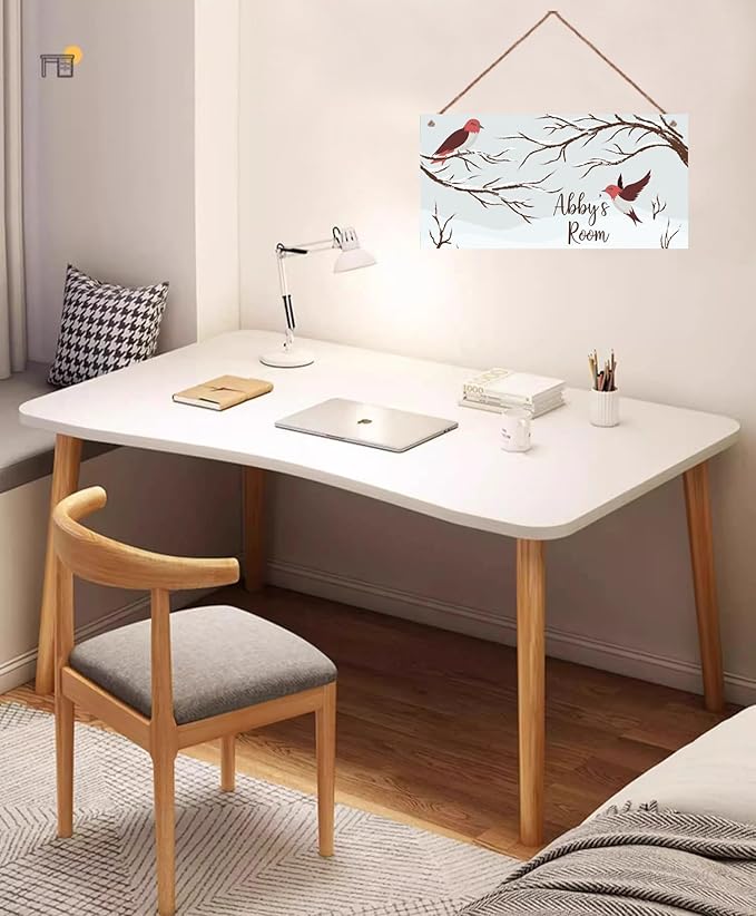 Personalized Birds Sign Snowscape Theme Art Décor For Kids Room Custom Name Door Wall Art Décor For Little Man Cave, Cartoon Nursery Art Plate For Girls Room Boys Bedroom Baby