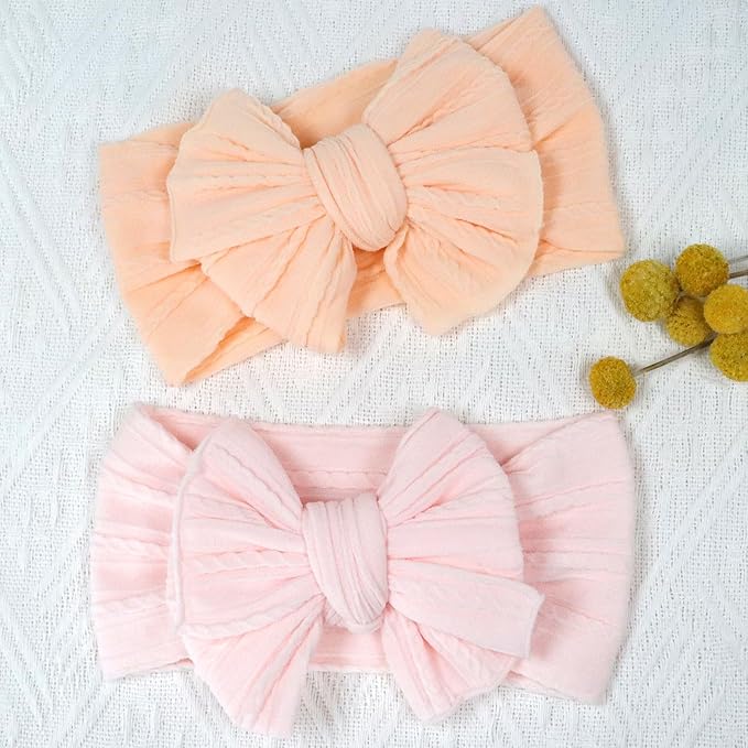 6 Pcs Baby Hair Bows Double Bows Headbands Baby Girls Nylon Headband Soft Hairbands Hair Accessories for Newborn Infant Toddler Kids