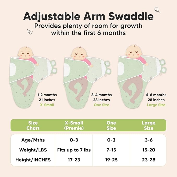 KeaBabies 3-Pack Organic Baby Swaddle Sleep Sacks - Swaddles for Newborns, Infant 0-3 Months, Baby Girls, Boys, Soft & Snug Newborn Sleep Sack, Nursery Swaddling Blankets (Bunnies)