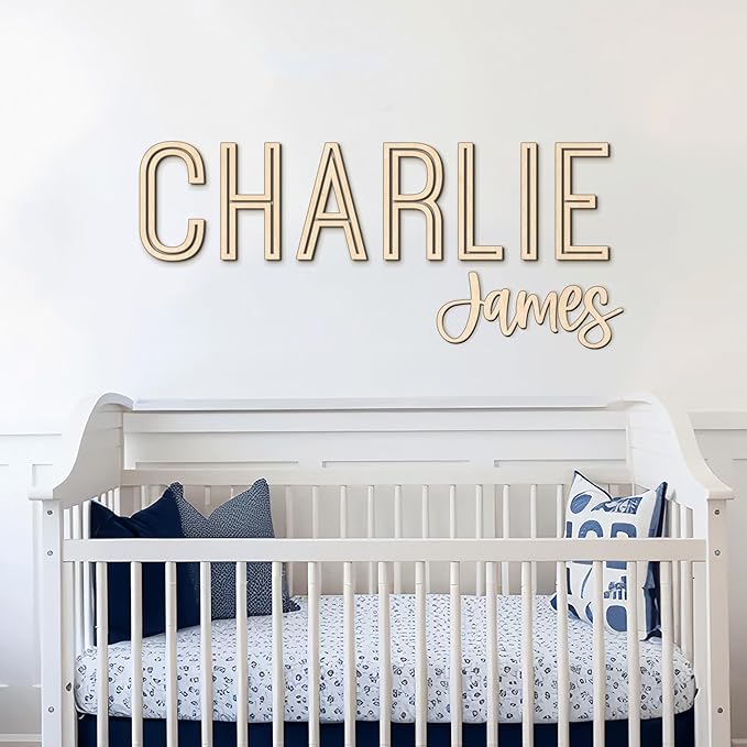 Personalized Wooden Name Sign for Nursery - Custom Name Signs for Kids Room, Personalized Nursery Name Sign - Perfect Room Decoration, Wall Name Decoration & Wedding signs, Family Name Signs