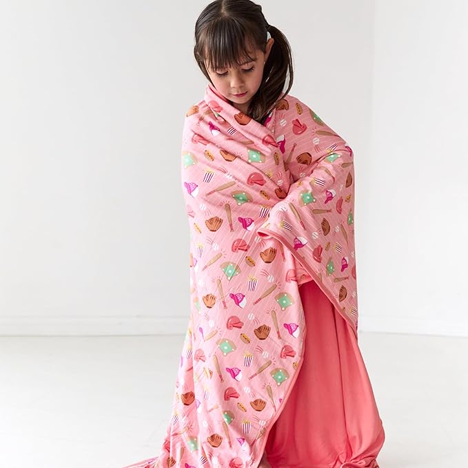 Little Sleepies Cloud Blanket, Soft Viscose from Bamboo Toddler & Baby Blanket for Boys & Girls, Lightweight, Perfect for Hot Sleepers, 50" x 50", Large (Pink All Stars)