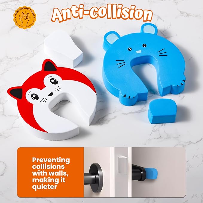 HNYYZL Enlarged Door Stopper,6Pcs Finger Pinch Guard,Door Slam Stopper,Door Holder to Keep Door Open