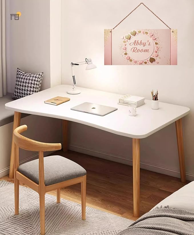 Personalized Flowers and Heart Floral Signs for Girls Room Bedroom Door Hanging Wooden Signs Custom Baby Name Door Hanger Baby Nursery Room Customized Kids Room Décor