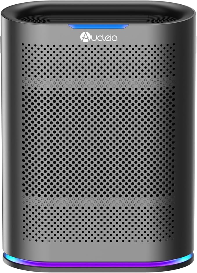 Air Purifiers for Home Large Room Cover 2,100 Ft²,with Air Quality Monitor & Aromatherapy,Auto H13 Air Purifier Removes Pets Hair Dust Smoke Odor,with 7 Colors Light(high gray)