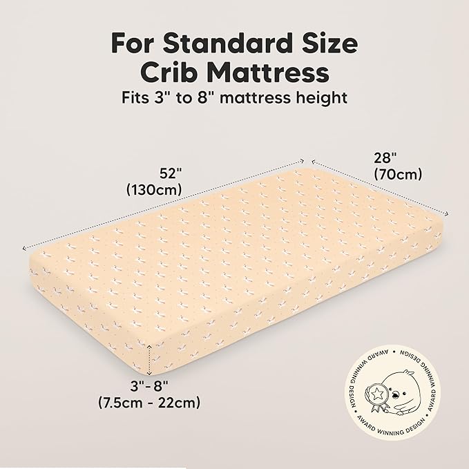KeaBabies 2-Pack Baby Crib Sheets for Boys, Girls - 52x28 Viscose Derived from Bamboo Toddler Bed Sheets Neutral, Fitted Crib Mattress Cover for Standard Baby Bedding, Soft & Cozy (Lune Mystic)
