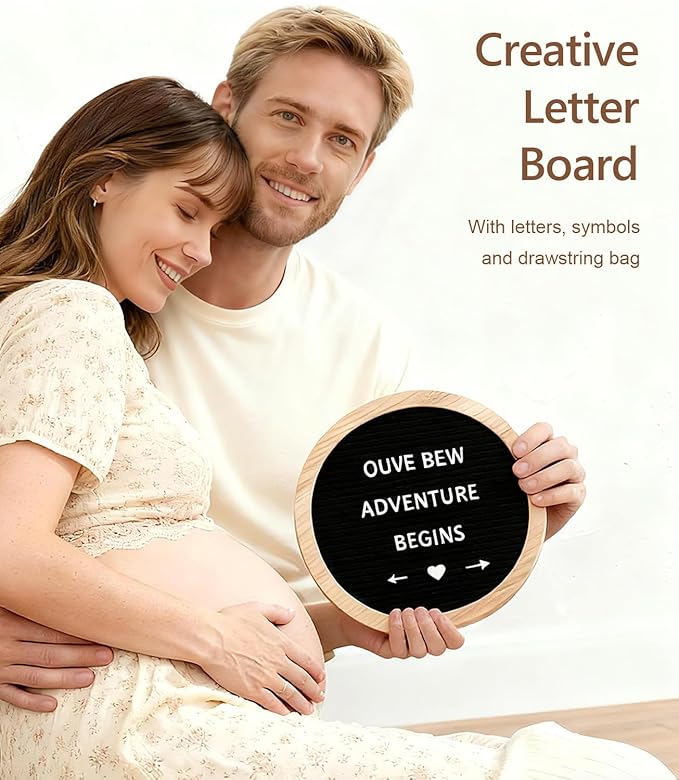 Pregnancy Announcement, Baby Announcement Ideas Set Include Letter Board, Baby Bodysuit, Booties, Sonogram Frame, Wooden Sign, Bear & Wood Blocks, Gender Reveal Photo Props Coming Soon Announcement