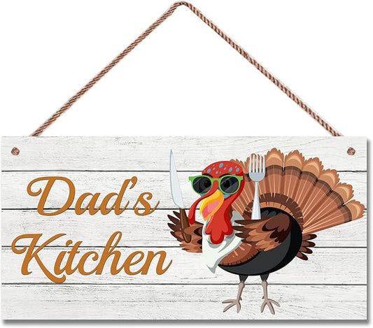 Personalized Kitchen Sign for Home Decor Chicken Chef Wall Decor Custom Name Door, Wall Decoration Mother's Father's Kitchen Sign For Parents Grandparents Room