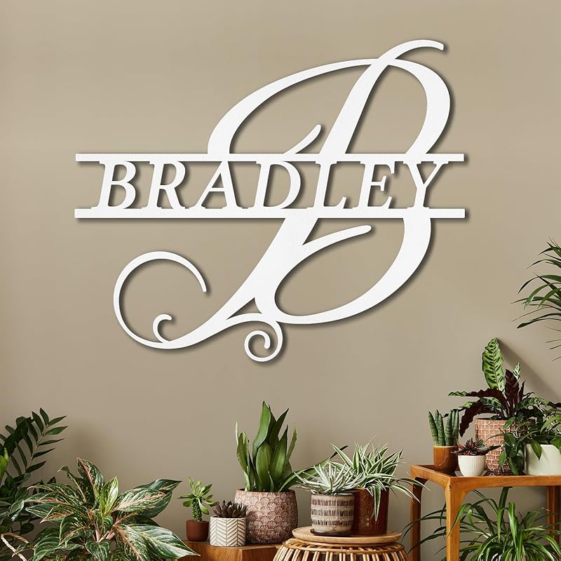 Custom Metal Wall Art Split Letter Monogram Wall Decor Metal Wall Art Last Name Sign Family Name Sign Personalized Wedding Gift Fire Pit Sign Outdoor Decor Cabin Sign