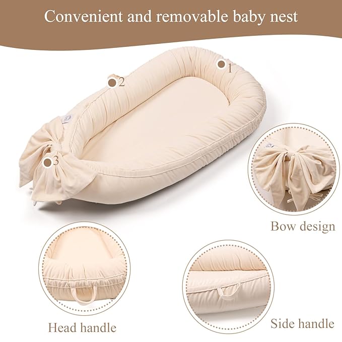 Baby Lounger, Infant Lounger for Newborn,Portable Baby Nest Cover Breathable & Soft, Newborn Essentials