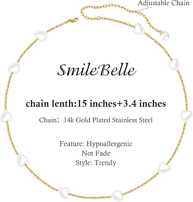 SmileBelle Pearl Necklaces for Women, Daisy Pearl Choker as Christmas Stocking Stuffers for Teens, Silver Daisy Pearls Jewelry Trendy Stuff Birthday Gifts 3 Pearls White Necklace as Wedding Jewelry
