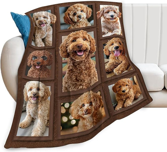 Golden Doodle Blanket Goldendoodle Decor Throw Blanket Super Soft Flannel Lightweight Fluffy Plush Cozy Fuzzy Fleece Gifts Blanket for Dog Lover Women Girls Boys Adults for Bed Sofa 40"X50"