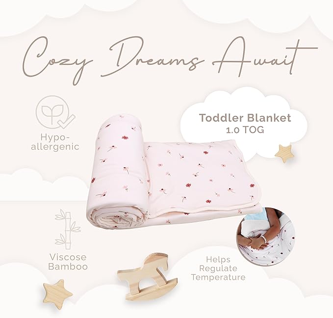 Nyte Nyte Baby - 1.0 TOG Soft Baby Quilted Blanket - Lightweight and Breathable, Ideal for Newborns and Toddlers, 39" x 57", Machine Washable, Daisy