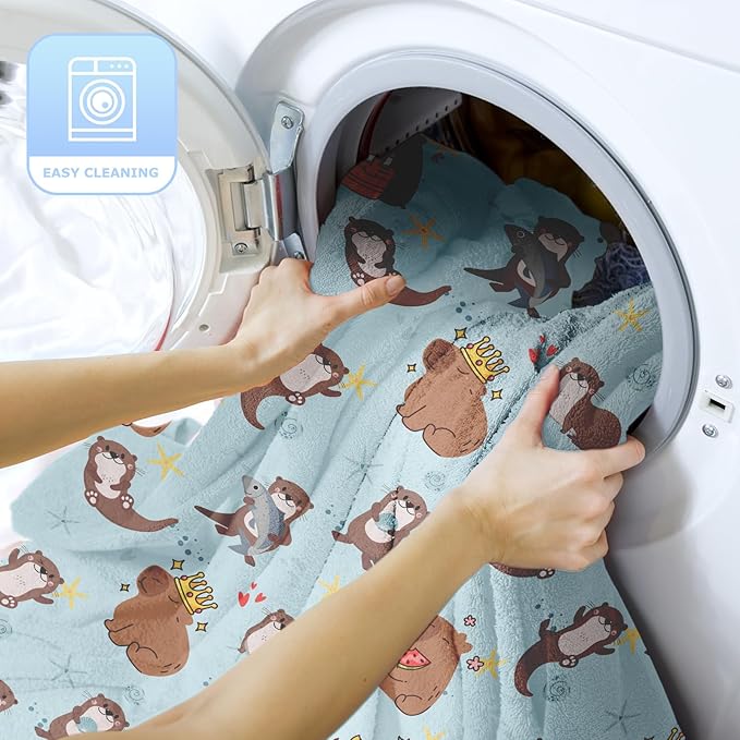 Ultra Soft Fleece Blanket- Lightweight & Warm Throw Blanket for Couch, Cozy Plush Sherpa Blanket for Adults Kids, Durable & Easy Care (Capybara Otter, 50x60 in)