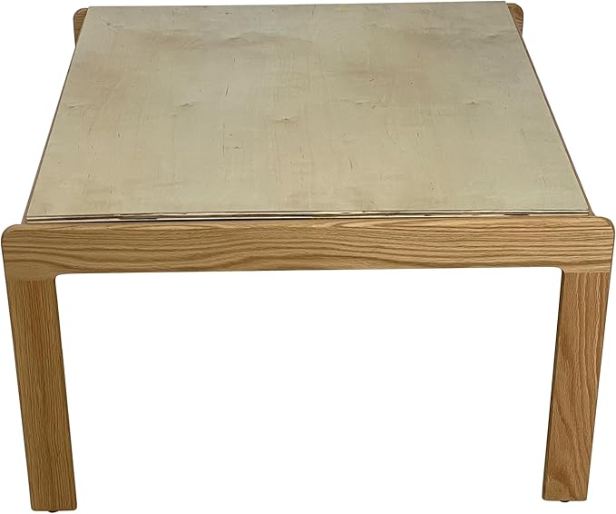 Fun Builder® #1 Rated American-Made 4 Color Lego® Compatible Wood Table with Built-in Storage(Patent)-Built to Last Generations!-NO Tools-5 Minute Assembly(Patent) 32"x32" Ages 5 & Less