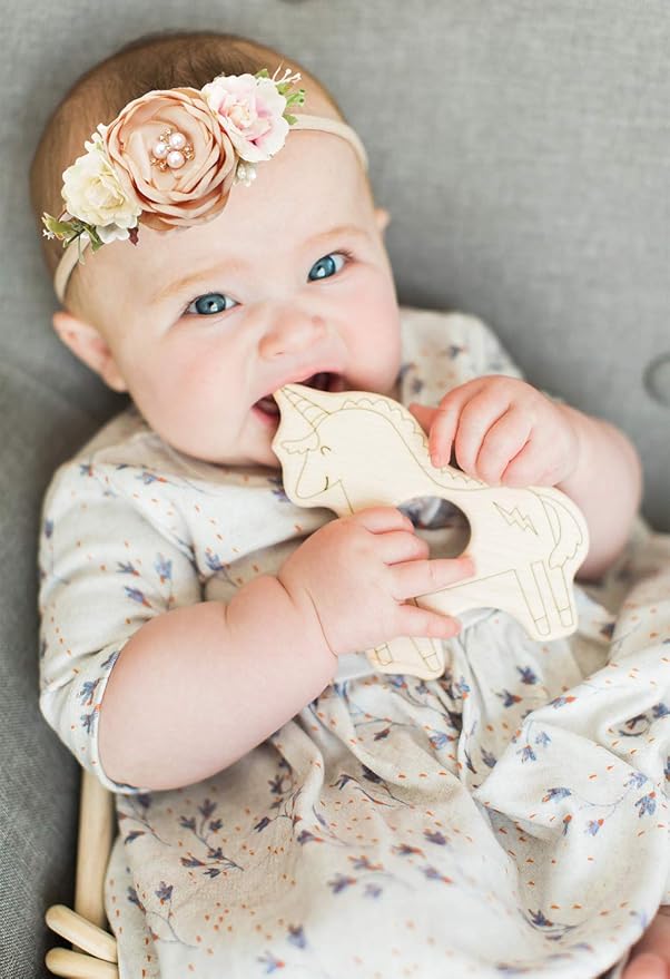 Baby Girl Floral Headbands- 3pcs Nylon Headband Handmade Flower Crown Elastic Hairband Newborn Toddler Hair Accessories Gifts for Girls （1-6 years old）