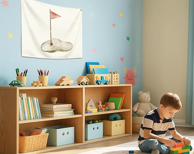 Motivational Rectangular Banner Flag Wall Decor Gift for Baby Boy Kids Teen,Nursery Classroom Homeschool Bedroom Reading Room Playroom Decor-Golf Hole Theme-Baby,Shower Birthday Christmas Gift