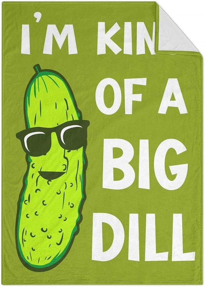 Pickle Throw Blanket for Baby - 30x40 Inches Lap Size - Soft Fluffy Cozy Blankets Gift - Green Funny Blanket Throws for Couch, Work