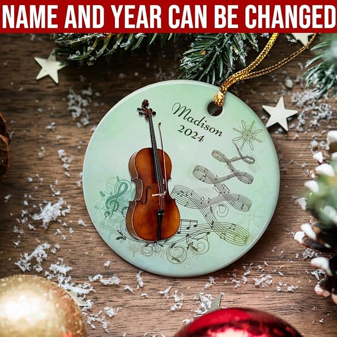wowcugi Violin Ornament Personalized Instrument Ornaments for Christmas Tree Xmas Tree Decorations Keepsake Gifts for Pianist Instruments Music Lovers