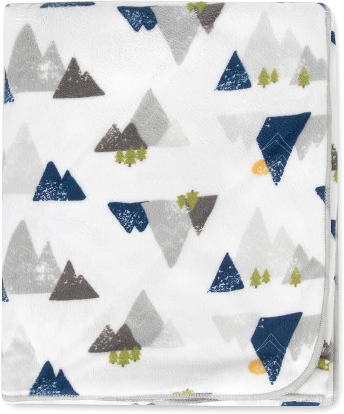 Sherpa Fleece Baby Blankets for Boys and Girls – Colorful, Reversible Baby Blankets for Newborns, Infants, Toddlers, and Nursery (Mountains & Arrows)