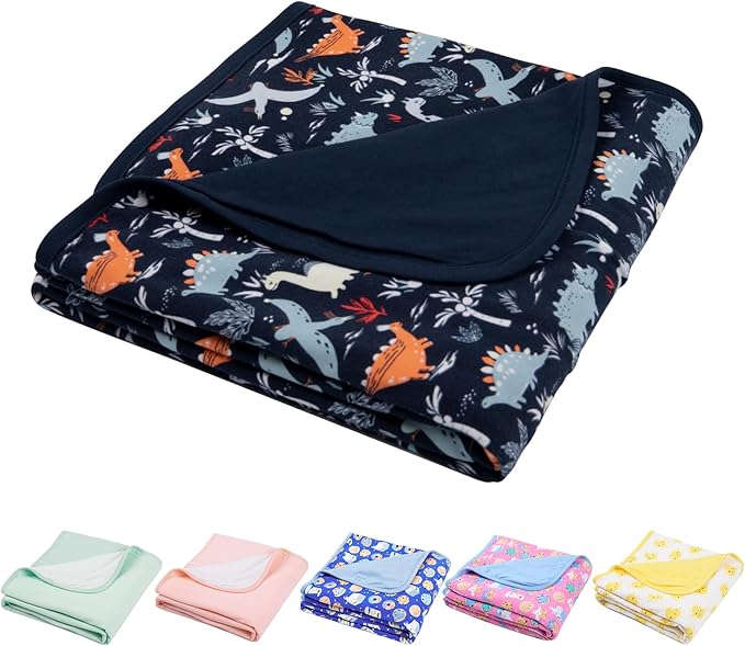 Supersoft Baby Blankets for Girls Boys, Rayon Made from Bamboo Baby Quilt - Breathable & Hypoallergenic Blanket for Bedding Crib Stroller 30"x40" (Dinosaur World)